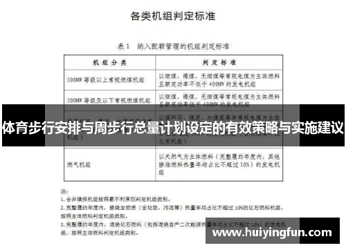 体育步行安排与周步行总量计划设定的有效策略与实施建议